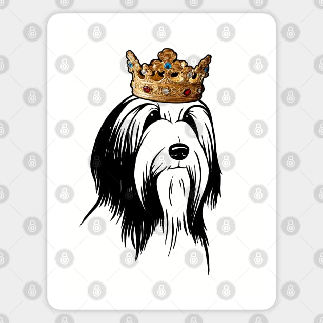 Bearded Collie Dog King Queen Wearing Crown Magnet by millersye